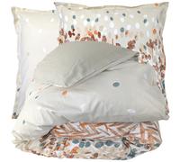 Parure de lit 260x240 cm 65x65 cm 100% coton ÉVASION pêche 3 pièces