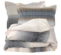 Parure de lit 260x240 cm 65x65 cm percale ESTEBAN beige 3 pièces