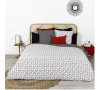 Parure de lit 260x240 cm coton BENGAL Rouge
