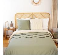 Parure de lit 260x240 cm coton LINEA Vert 3 pièces