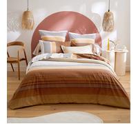 Parure de lit 260x240 cm coton NIAGARA marron Châtaigne 3 pièces