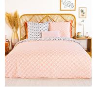 Parure de lit 260x240 cm coton VOLEA rose