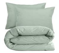 Parure de lit 260x240 cm set 50x70 cm percale MANOIR vert Lichen