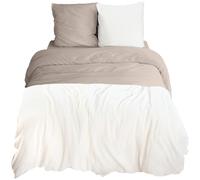 Parure de lit 3 pièces 260x240 cm microfibre et sherpa SHERPA beige