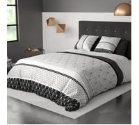 Parure de lit 3 pièces - Atelier du Coton - Casta 240x260 cm - Motifs - 100% Coton 57 fils