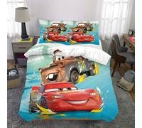 Parure De Lit 3 Pieces Cars Cartoon Comprenant 1 Housse De Couette Et 2 Taies D'oreiller Confort Super Doux Pour Chambre À Coucher Chambre D'amis Cadeau Pour La Famille Et Les Amis