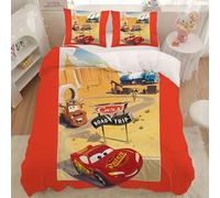 Parure De Lit 3 Pieces Cars - Motif Dessin Anime Mignon Et Doux, Ideal Pour La Chambre À Coucher - Housse De Couette Et 2 Taies D'oreiller Avec Motifs De Personnages Mignons - Deco