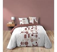 Douceur d'Intérieur, Parure de Lit 3 Pièces (240 x 220 cm) Chilipop Rose, 100% Coton