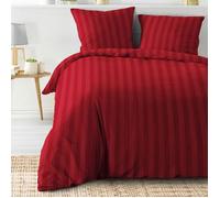 Douceur d'Intérieur Parure DE LIT 3 PIÈCES 240 x 220 CM Microfibre Unie CLÉO Rouge
