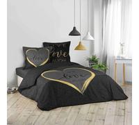 Lin inclus AVELINE, CRAZY LOVE, 200 x 200 cm noir