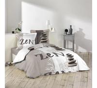 Parure de Lit 3 Pièces Galets Zen 240x220cm Taupe