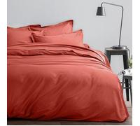 Parure de lit 3 pièces - Housse de couette 220x240 Satin de Coton Sienne - Rouge - Naturelle