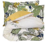 Parure de lit 300x240 cm 50x70 cm 100% coton TOCO vert 3 pièces
