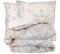 Parure de lit 300x240 cm 65x65 cm percale de coton PALAZZO beige 3 pièces