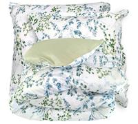 Parure de lit 300x240 cm satin de coton ANGÈLE vert tilleul 3 pièces
