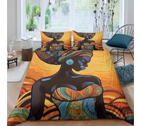Parure de lit 3D Art Africain Chambre Moderne Ados | Résistant aux Couleurs, Fermeture Invisible, Toute Saison, Respirant, Lavable en Machine Single（140x200cm）