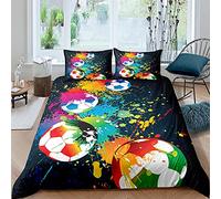 Parure De Lit 3D Housse De Couette Sport Gamer Football Gamepad Manette Console Motif 1/2 Personne Adulte Hommes Ado Enfants Garçons Sets De Housses De Couettes Microfibre (noir C,200 x 200)
