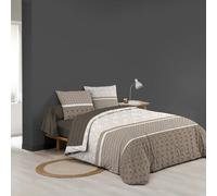 DOUCEUR D'INTÉRIEUR Parure de lit 6 pièces PACHA 240x220 cm 100% coton 42 fils/cm² Taupe