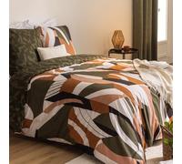 Atmosphera - Parure de lit imprimée Arik 3 pièces Coton 260x240 cm Vert kaki