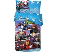 Parure de Lit Avengers - Marvel . Housse de Couette Disney 140x200 cm + Taie d'oreiller 63x63 cm, 100% Coton .