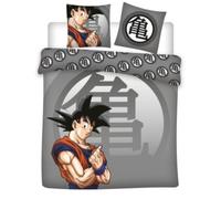 Aymax Parure de Lit Double Dragon Ball Z, Housse de Couette 2 Personnes Réversible 240x220 cm + 2 Taies d'oreiller 65x65 cm, Polycoton, Motif Sangoku & Symbole Kame