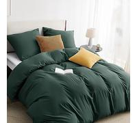 Parure de lit Bedsure 220x240 3 pièces Vert forêt - 1 housse de couette 240x220 cm + 2 taies d'oreiller 80x80 cm, Ensemble de literie vert polyester microfibre OEKO-TEX avec fermeture éclair