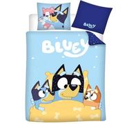 Parure de lit - Bluey - 140x200 cm - 100% Coton - Housse de couette + Taie d'oreiller - Lavable