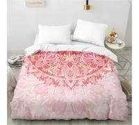 Parure de lit bohème rouge pastèque ombré indien exotique avec housse de couette pour lit king size 240 x 260 cm + 2 parures de lit 50 x 75 cm