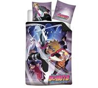 Aymax S.P.R.L Parure de Lit Boruto, 100% Coton, Housse de Couette Réversible 140x200 cm + Taie d'oreiller 65x65 cm