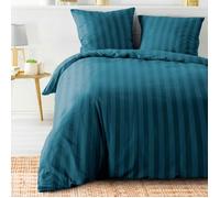 Parure de lit Cleo bleu nuit 240x220 - Bleu marine - Douceur D'intérieur