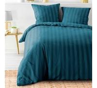 Parure de lit Cleo bleu nuit 240x220 - Bleu marine - Douceur D'intérieur