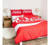 Parure de lit Coca-Cola King - Réversible et Comprend Une taie d'oreiller - Parfait pour Les Fans de Coca Cola