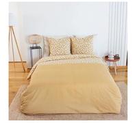 Parure de lit - CÔTÉ DÉCO - 220x240 cm - Housse de couette réversible - 100% Coton - Jaune moutarde