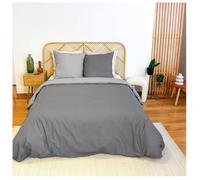Parure de lit - CÔTÉ DÉCO - Bicolore uni - 100% coton - 220x240 cm + 2 taies 63x63 - OEKO-TEX