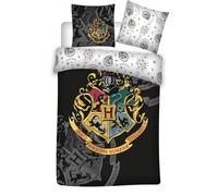 Parure de lit coton enfant - WARNER BROS - Harry Potter - Multicolore - Noir - Naturelle - Chambre