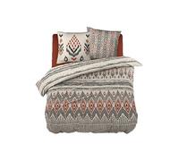 Parure de Lit Coton Motifs Ethniques Housse de Couette 260x240cm + 2 Taies d'Oreiller - MUNDA -