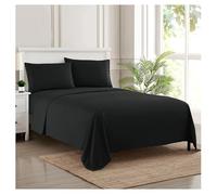 Parure de lit de Luxe 1800 Fils au Pouce carré - Draps en Microfibre brossée Douce de qualité égyptienne - Ensemble de literie avec Drap Plat, Drap-Housse, 2 taies d'oreiller