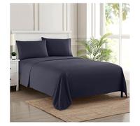 Parure de lit de Luxe 1800 Fils au Pouce carré - Draps en Microfibre brossée Douce de qualité égyptienne - Ensemble de literie avec Drap Plat, Drap-Housse, 2 taies d'oreiller