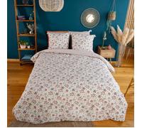 Parure de lit DENIA coton - LINNEA - 260x240 - Rose - Elégance - Chic