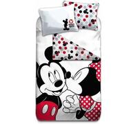 Parure de lit - DISNEY - Mickey & Minnie - 140x200 cm - 100% coton - Lavable en machine