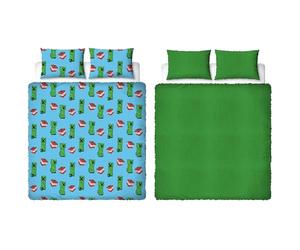 Parure de lit Double Officielle Character World Minecraft, Motif Chaud | Housse de Couette réversible en Polaire Double Face, Article Officiel avec taies d'oreiller Assorties.