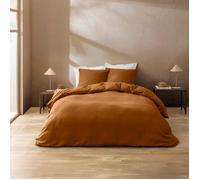 Parure de lit - Douceur d'Intérieur - Clara - 100% coton - 260x240 cm - Caramel