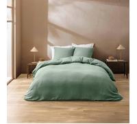 Parure de lit - DOUCEUR D'INTÉRIEUR - Clara - 100% coton - 260x240 cm - Cèdre (Vert)