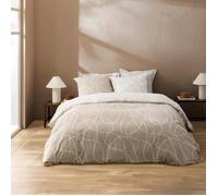 Parure de lit - Douceur d'Intérieur - Imprimé Clara - Coton - 260x240cm - Beige