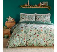 Parure de lit Duvet Day Noelle - Parure de lit réversible Ultra Douce au Toucher pour Noël (Vert - King)