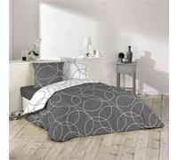 Douceur d'Intérieur Parure de lit 3 pièces Elton – 240 x 220 cm – Microfibre imprimée Gris