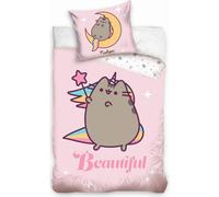 Parure de lit en coton 160x200 Pusheen Licorne Rose