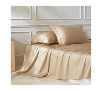 Parure de lit en coton 500 fils au pouce carré, douce et respirante, pour lit double, comprend un drap plat de 180 x 245 cm et 2 taies d'oreiller de 48 x 74 cm