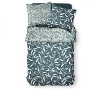 Parure de lit en coton réversible - Mawira - l 220 x L 240 cm - Imprimé jungle - Bleu