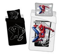 Parure de lit en coton Spider-Man phosphorescente - 140 x 200 cm - Blanc